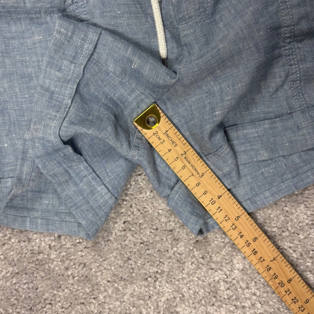Athleta Cabo Linen 4" Short Blue Heathered Drawstring Waist 447245 Womens Size 8 - Picture 9 of 11